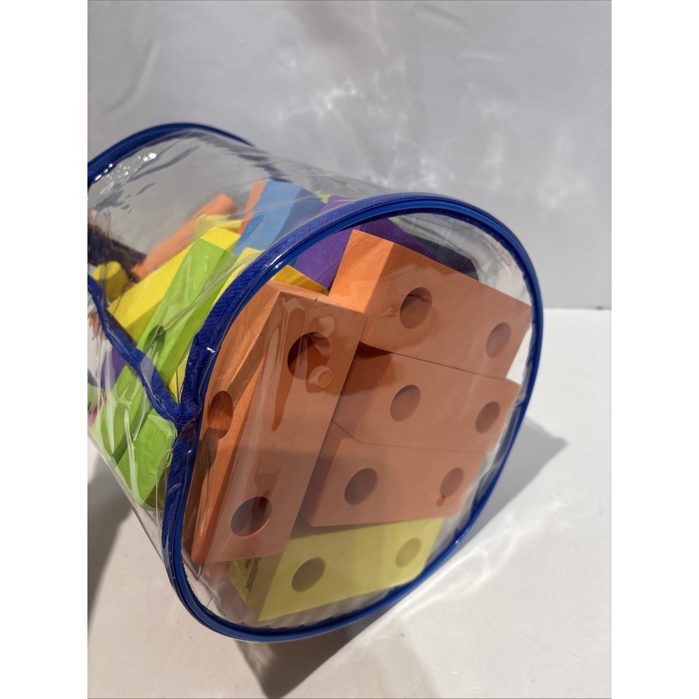Verdes Foam Peg Blocks Interlocking Foam Building Set Zipper Carry Bag 59 Pieces - Picture 11 of 12